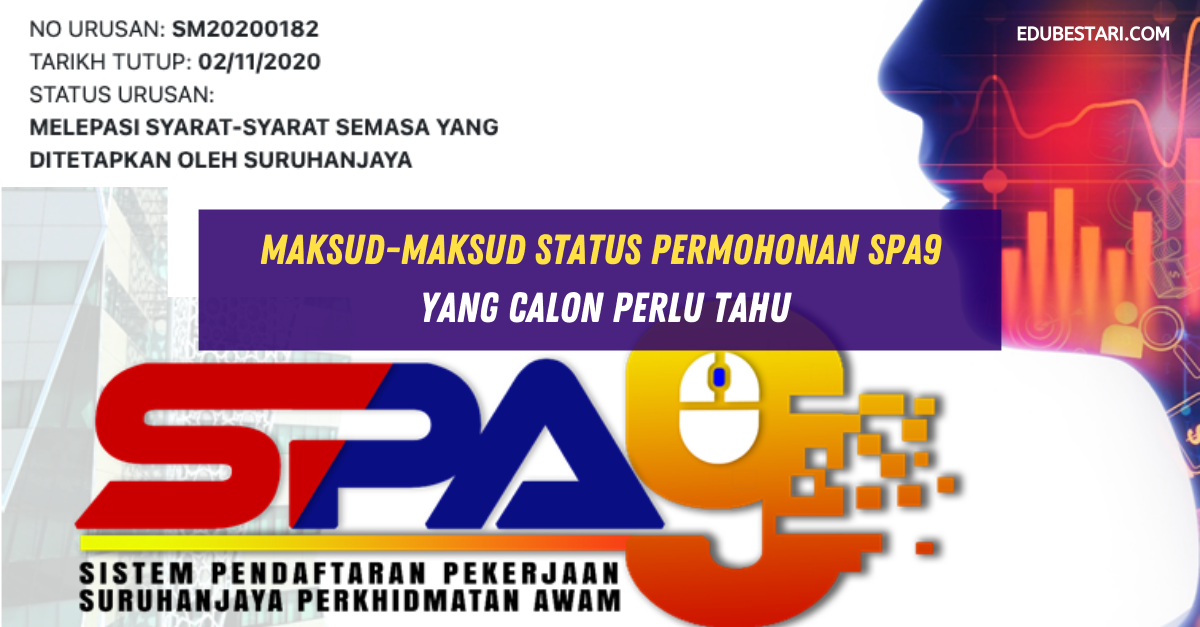 Maksud-maksud Status Permohonan SPA9 Yang Calon Perlu Tahu