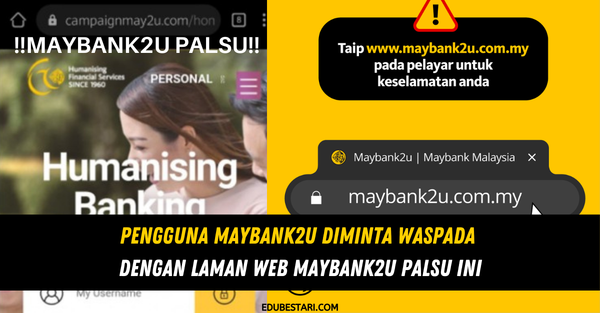 Pengguna Maybank2u Diminta Waspada Dengan Laman Web Maybank2u Palsu Ini