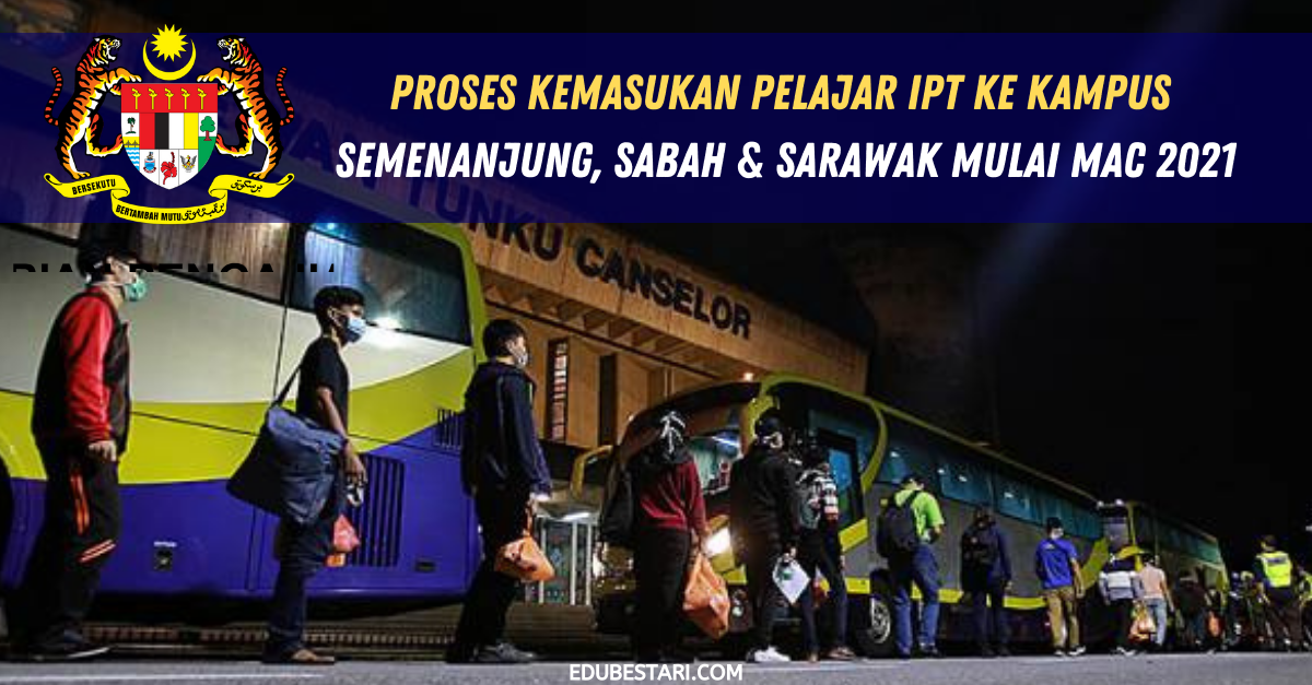 Proses Kemasukan Pelajar IPT Ke Kampus Semenanjung, Sabah & Sarawak Mulai Mac 2021