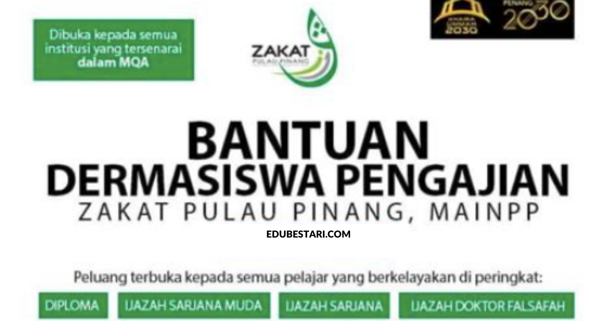 Permohonan Bantuan Dermasiswa Pengajian IPT MAINPP Kini Dibuka Buat Semua Peringkat Pengajian