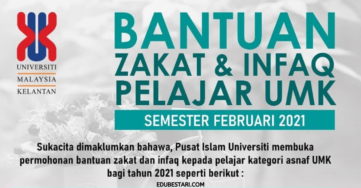 Permohonan Bantuan Sokongan Pengajian Pelajar UMK Secara One-off & Bulanan