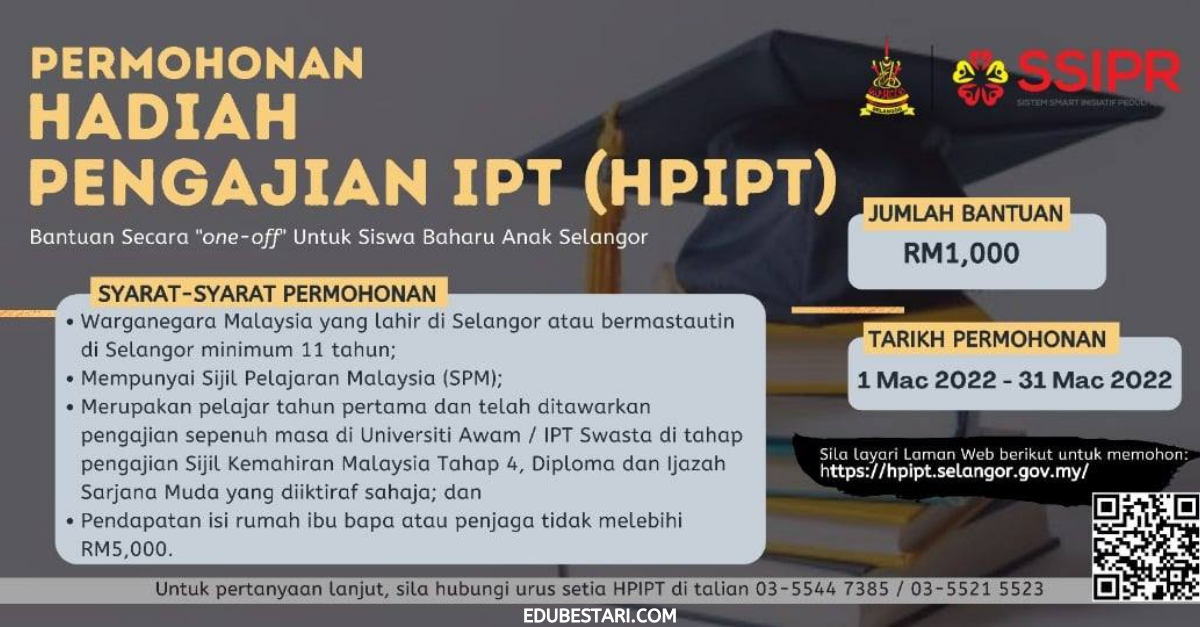 Permohonan Hadiah Kemasukan Ke IPT (HPIPT) 2022 Kini Dibuka, Terima RM1,000