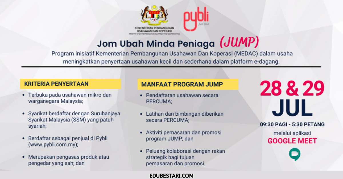 JUMP MEDAC: Daftar Program Pemasaran Melalui Platform E-Dagang Buat Usahawan Kecil Sederhana