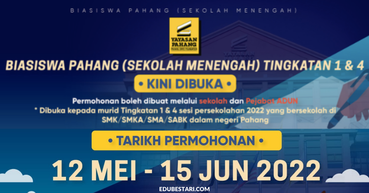 Permohonan Biasiswa Sekolah Menengah (BSM) RM600 Tingkatan 1 & 4 Tahun 2022 Kini Dibuka