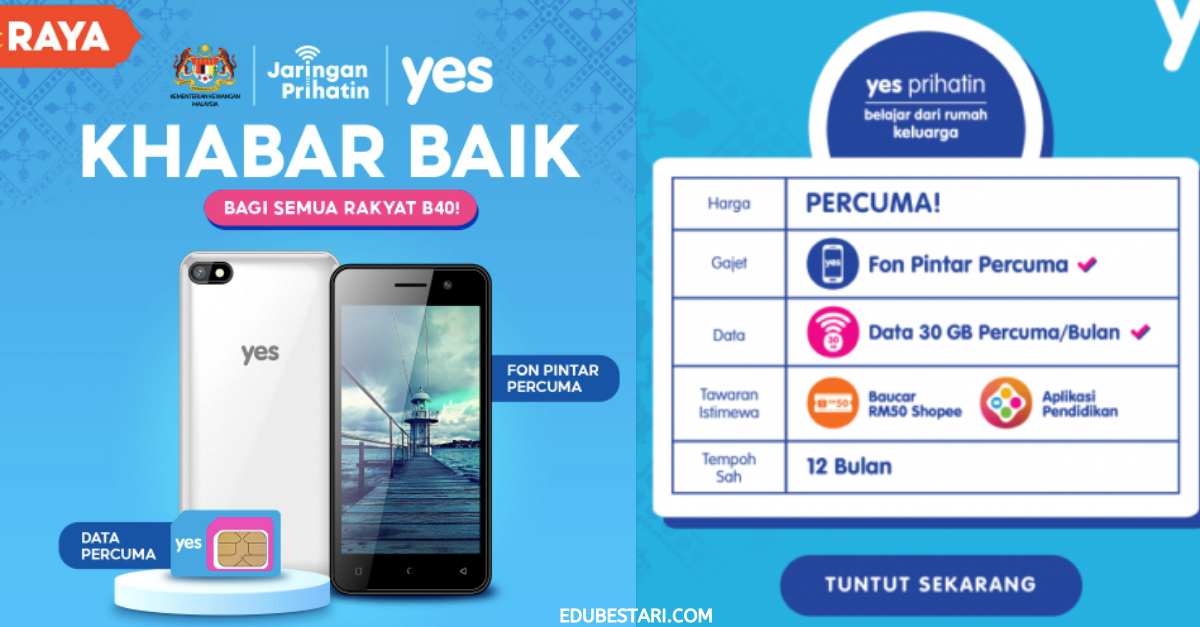 YES Prihatin: Cara Tuntut Telefon Pintar & Data Percuma YES Khas Untuk Golongan B40