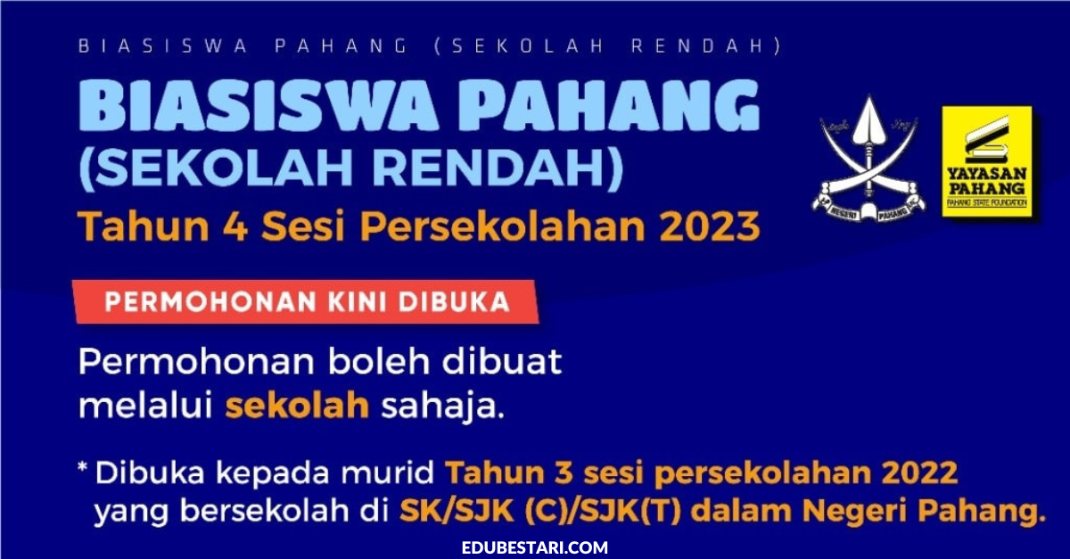 Permohonan Biasiswa Sekolah Rendah (BSR) 2022 Dibuka. RM300 Setiap Pelajar