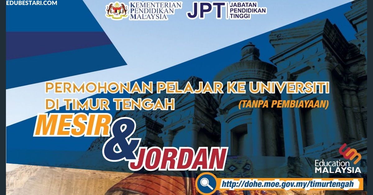 Permohonan Melanjutkan Pengajian Ke Timur Tengah (Mesir & Jordan) 2022/2023 Dibuka
