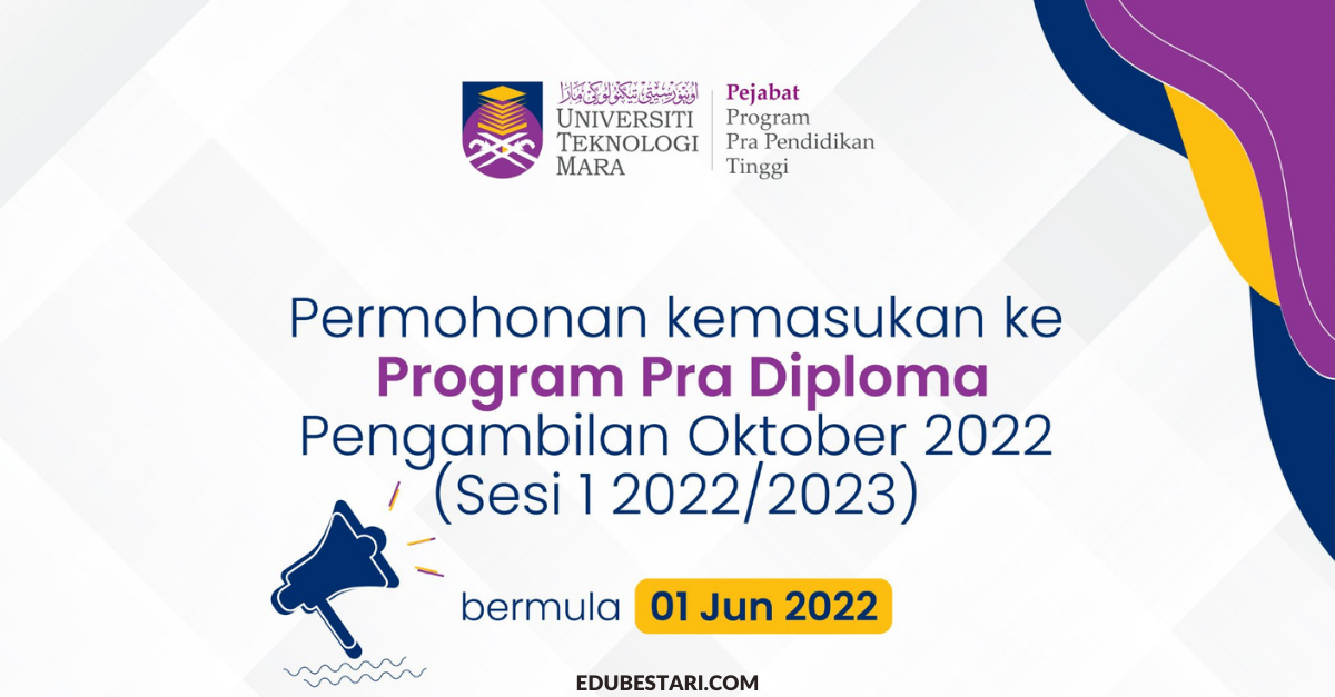 Permohonan Program Pra Pendidikan Tinggi (PPT) UITM. Terima Elaun Sara Diri RM860 Hingga RM1700 Sepanjang Pengajian