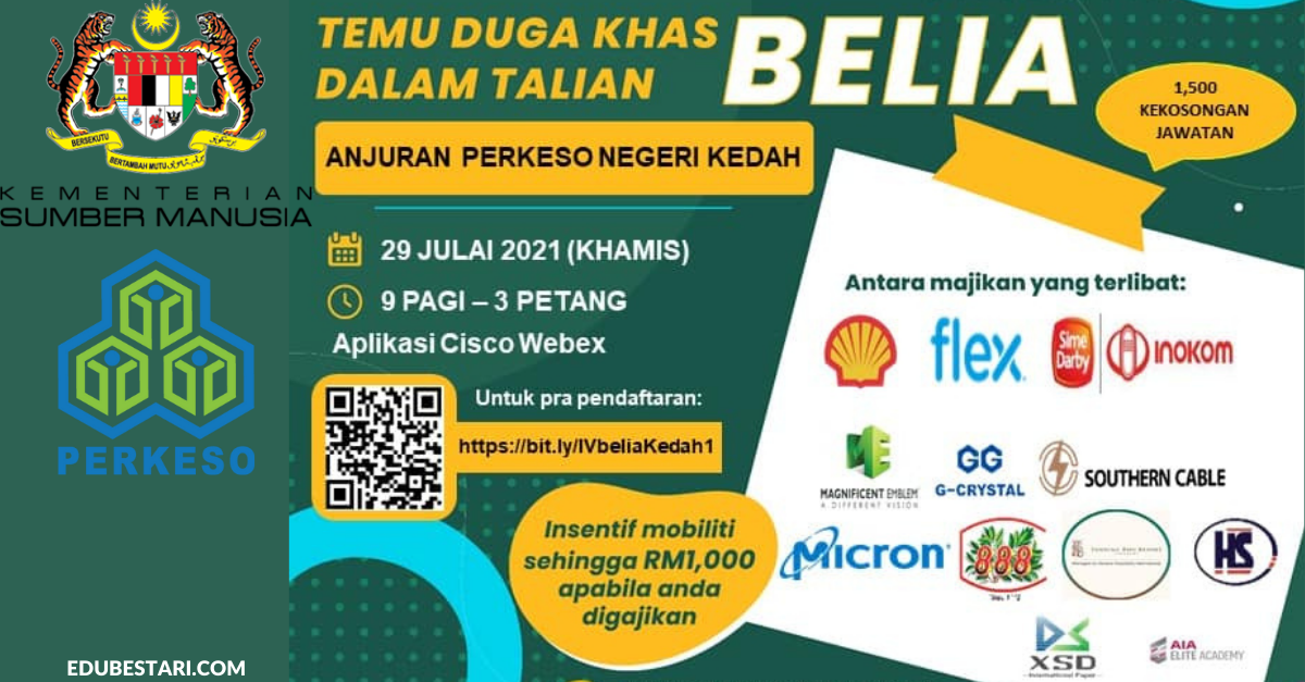 1500 Kekosongan Jawatan Di Temuduga Khas Belia. Daftar Sekarang & Terima Insentif RM1,000 Jika Layak
