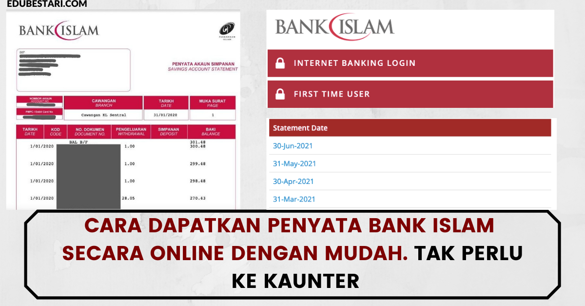 Cara Dapatkan Penyata Bank Islam Secara Online Dengan Mudah. Tak Perlu Ke Kaunter