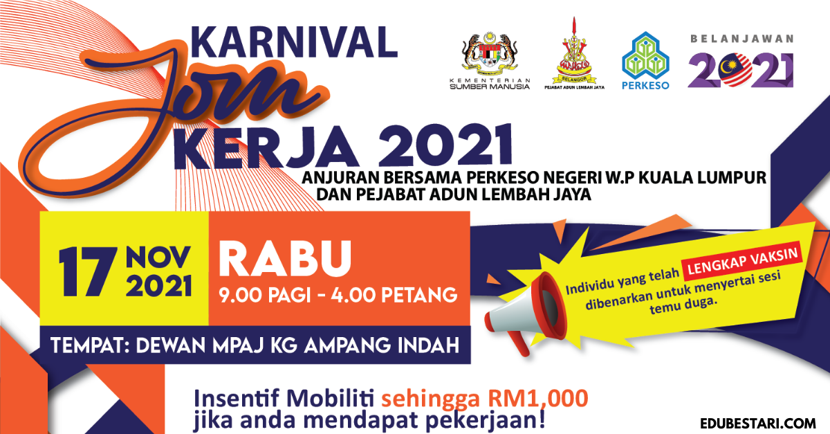 Daftar Karnival Jom Kerja: Sertai Temu Duga & Terima Insentif RM1,000 Jika Dapat Kerja
