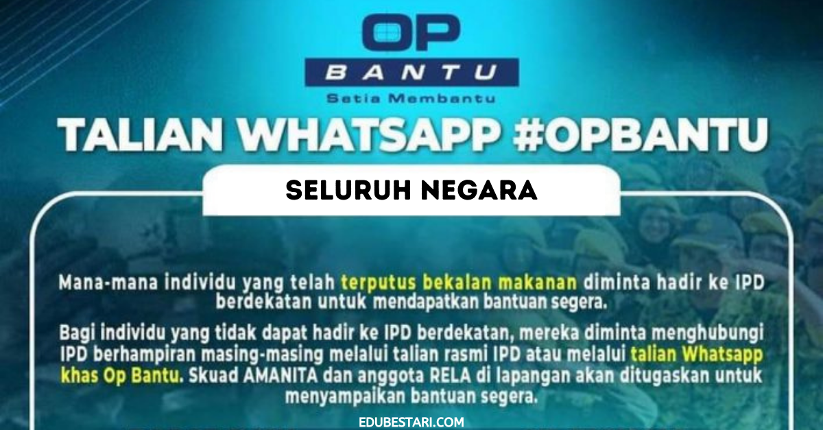 Op Bantu: Cara Mohon Bantuan Makanan Melalui Talian WhatsApp Setiap Negeri