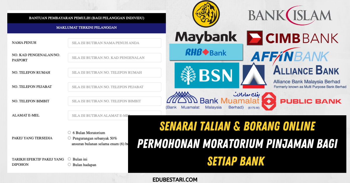Senarai Talian & Borang Online Permohonan Moratorium Pinjaman Bagi Setiap Bank 