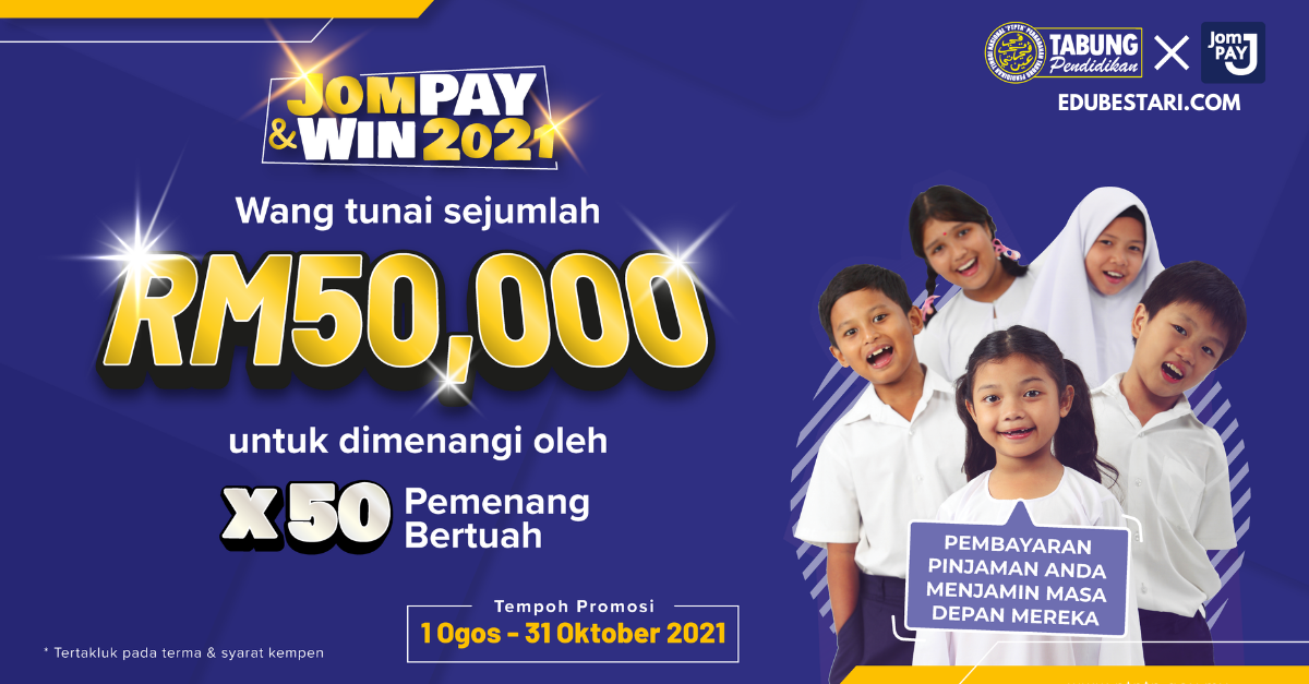 Peluang Menangi RM50,000 Dengan Buat Bayaran PTPTN Minimum RM100 Melalui JomPAY. Ini Syaratnya