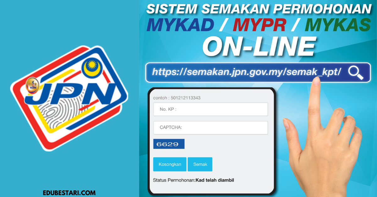 Sistem Semakan Permohonan MyKad/ MyPR/ MyKAS Online: Cara Buat Semakan Permohonan Gantian Kad Pengenalan