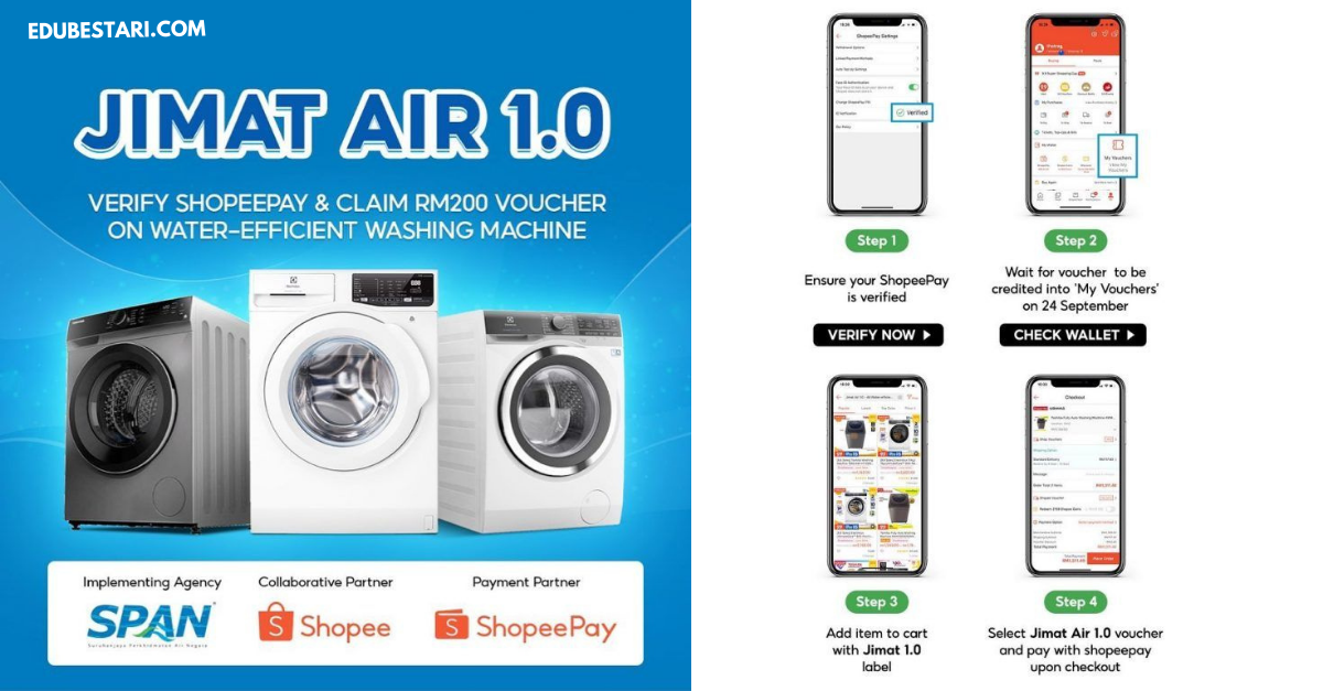 Jimat Air 1.0: Cara Claim Baucar Shopee RM200 Untuk Pembelian Mesin Basuh