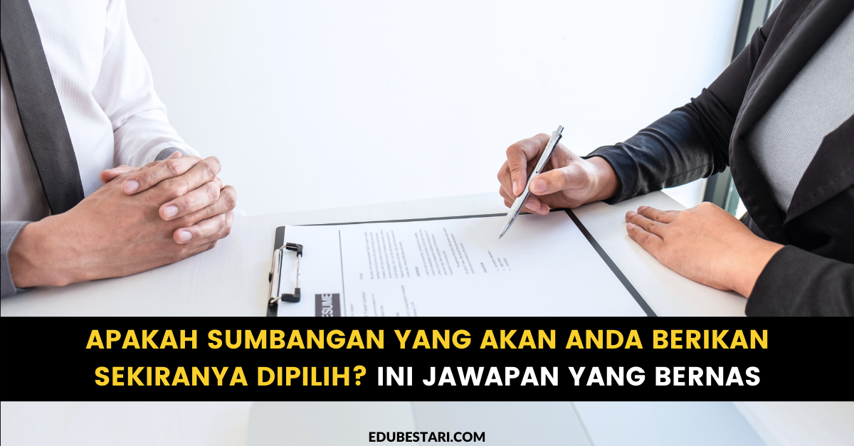 Apakah Sumbangan Yang Akan Anda Berikan Sekiranya Dipilih? Ini Jawapan Yang Bernas