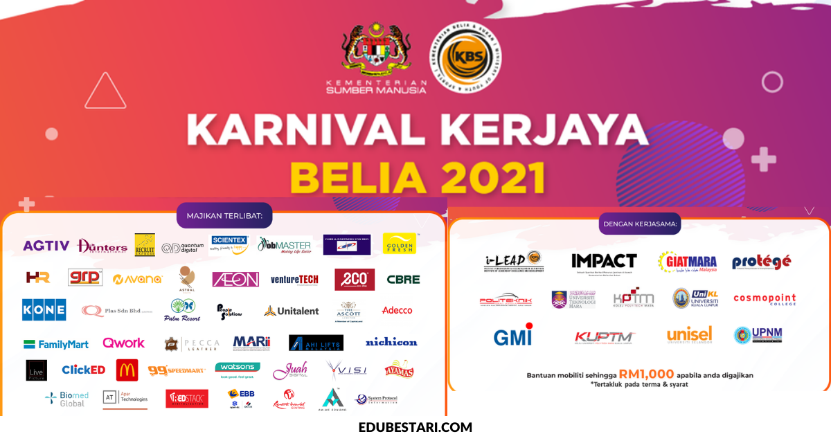 Daftar Karnival Kerjaya Belia 2021: Pelbagai Jawatan Ditawarkan & Terima Insentif RM1,000 Jika Dapat Kerja
