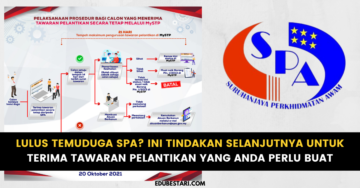 Lulus Temuduga SPA? Ini Tindakan Selanjutnya Untuk Terima Tawaran Pelantikan Yang Anda Perlu Buat