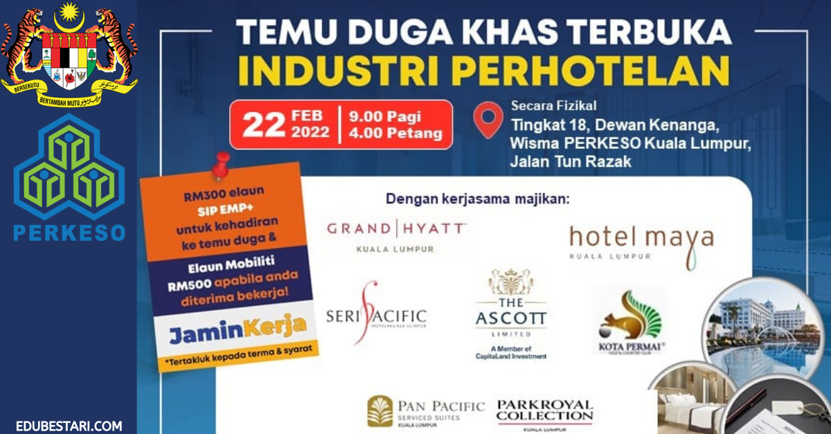 Daftar Temuduga Khas Terbuka Industri Perhotelan, Terima Elaun Mencari Kerja RM700