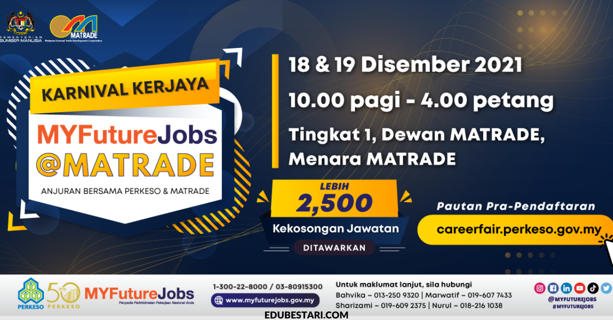 Daftar Karnival Kerjaya MATRADE: Lebih 2,500 Kekosongan Pelbagai Jawatan Ditawarkan