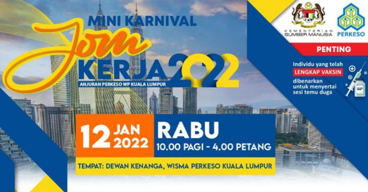 Daftar Mini Karnival Jom Kerja 2022: Sertai Temuduga Terbuka Pelbagai Jawatan Ditawarkan