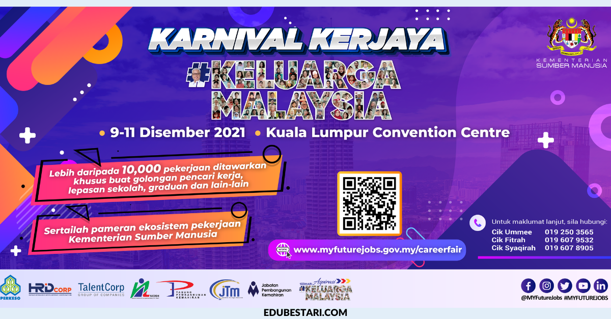 Karnival Kerjaya Keluarga Malaysia: Daftar Temuduga Terbuka, 10,000+ Jawatan Kosong Ditawarkan