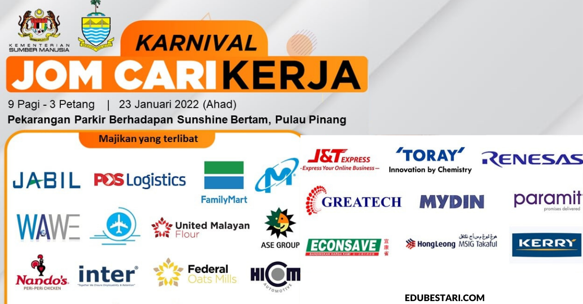 Daftar Karnival Jom Cari Kerja & Sertai Temuduga Kerja Pelbagai Jawatan Ditawarkan