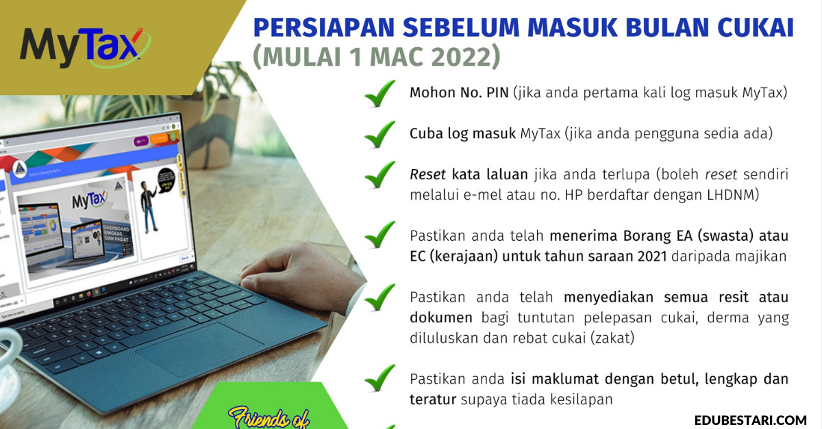 Persediaan Sebelum Masuk Bulan Cukai (Mac) Buat Pembayar Cukai & Pembayar Kali Pertama