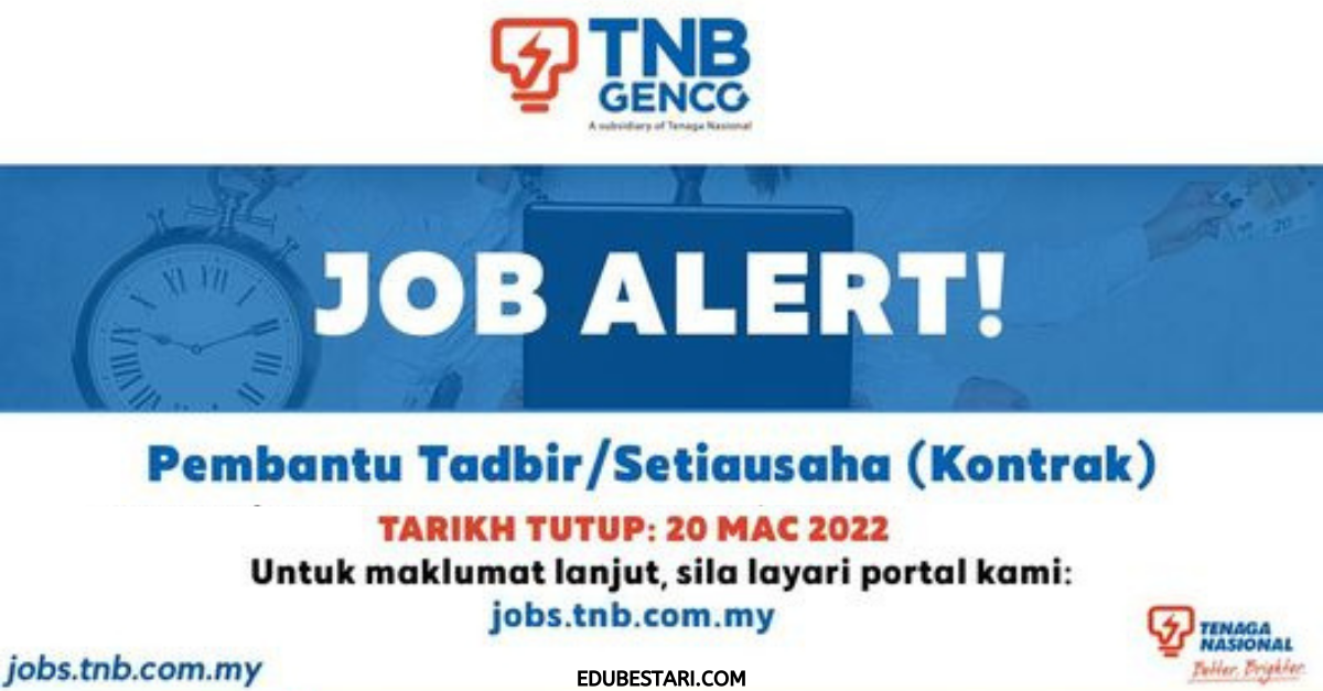 Cara Mohon Jawatan Pembantu Tadbir/ Setiausaha TNB Dengan Kelayakan Minima Diploma