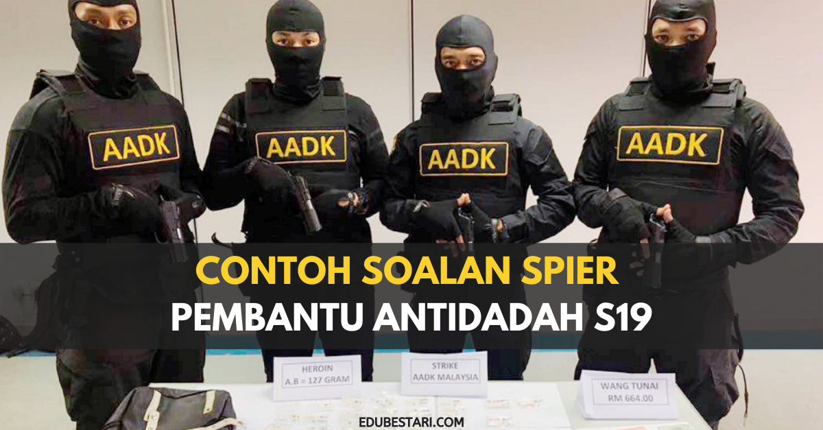 Contoh Soalan SPiER Pembantu Antidadah S19