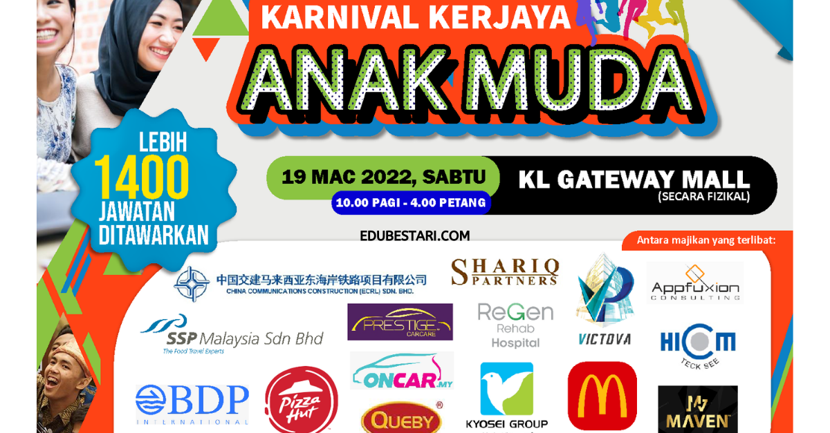 Daftar Karnival Kerjaya Anak Muda:  Lebih 1,400 Kekosongan Jawatan, Terima RM700 Jika Hadir Temuduga