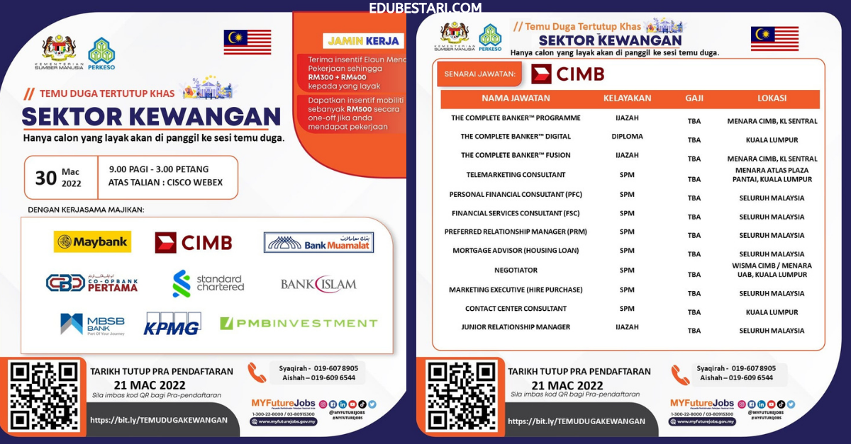 Daftar Temuduga Online Sektor Kewangan Terbuka Buat Lepasan SPM & Graduan, Terima RM700 Jika Sertai 