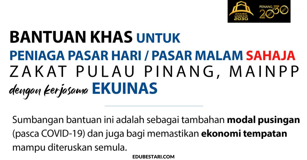 Permohonan Bantuan Khas Modal Pusingan MAINPP Untuk Peniaga Pasar Hari & Pasar Malam