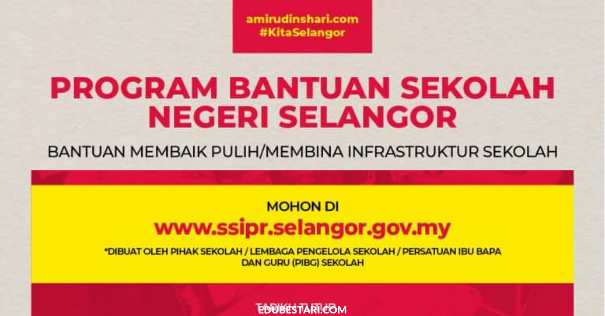 Permohonan Bantuan Sekolah Negeri Selangor Sehingga RM50,000 Dibuka