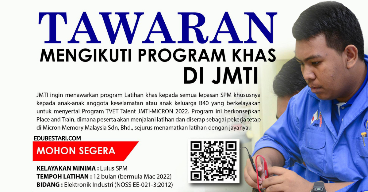 Tawaran Program Latihan Khas Institut Teknikal Jepun Malaysia. Elaun & Jaminan Pekerjaan Buat Lepasan SPM