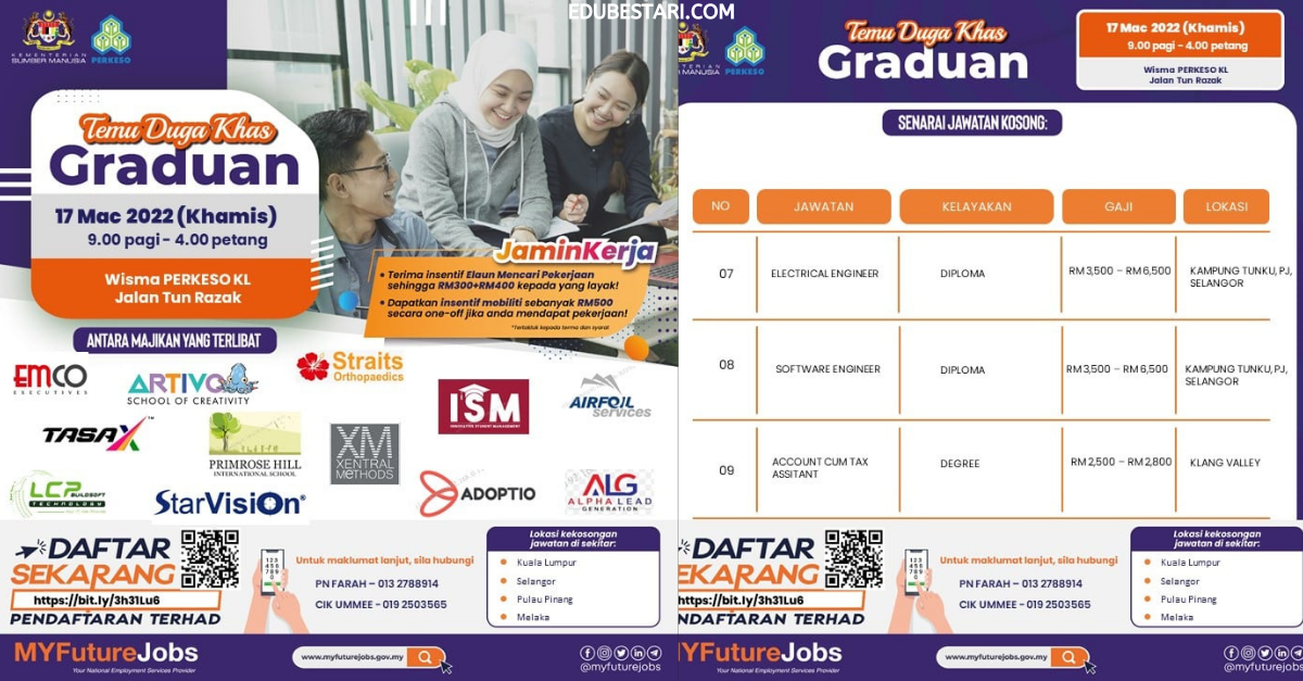 Temuduga Khas Graduan: Daftar & Sertai Temuduga Kerja, Terima Elaun RM700