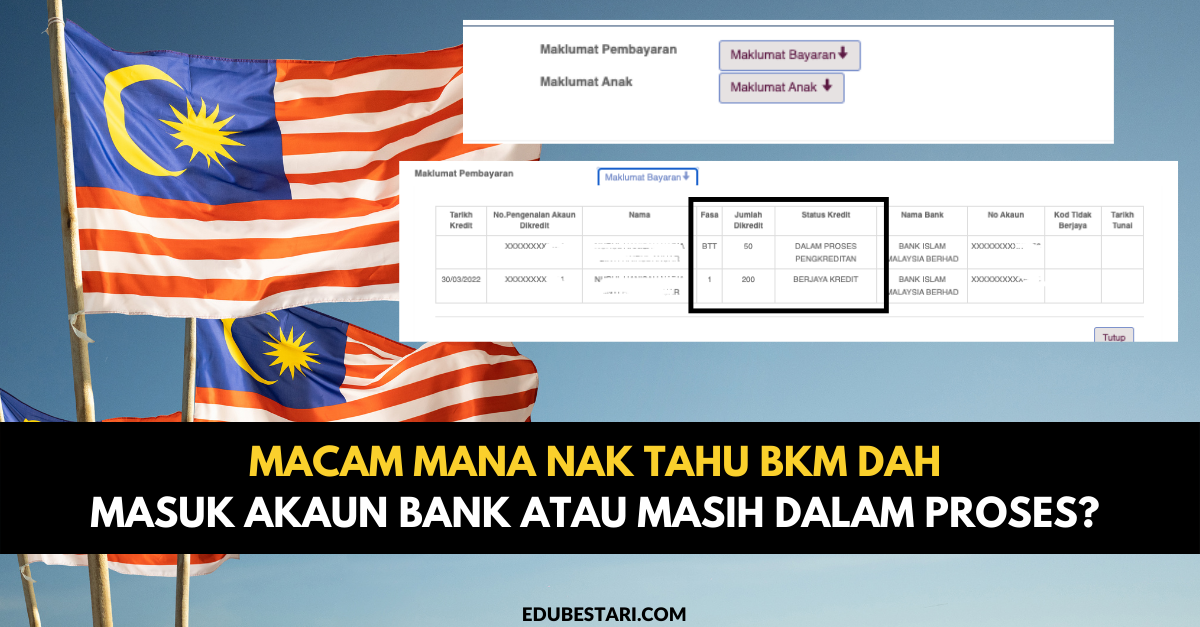 Macam Mana Nak Tahu BKM Dah Masuk Akaun Bank Atau Masih Dalam Proses? Ini Caranya