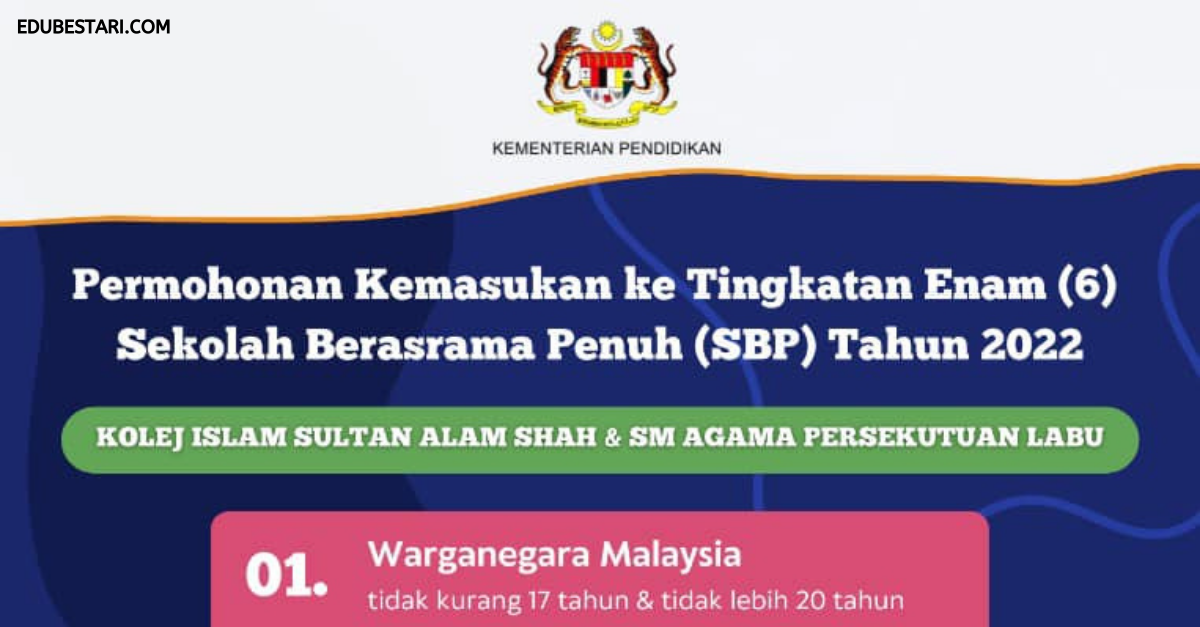 Permohonan Kemasukan Ke Tingkatan 6 Sekolah Berasrama Penuh KISAS & SM Agama Persekutuan Labu