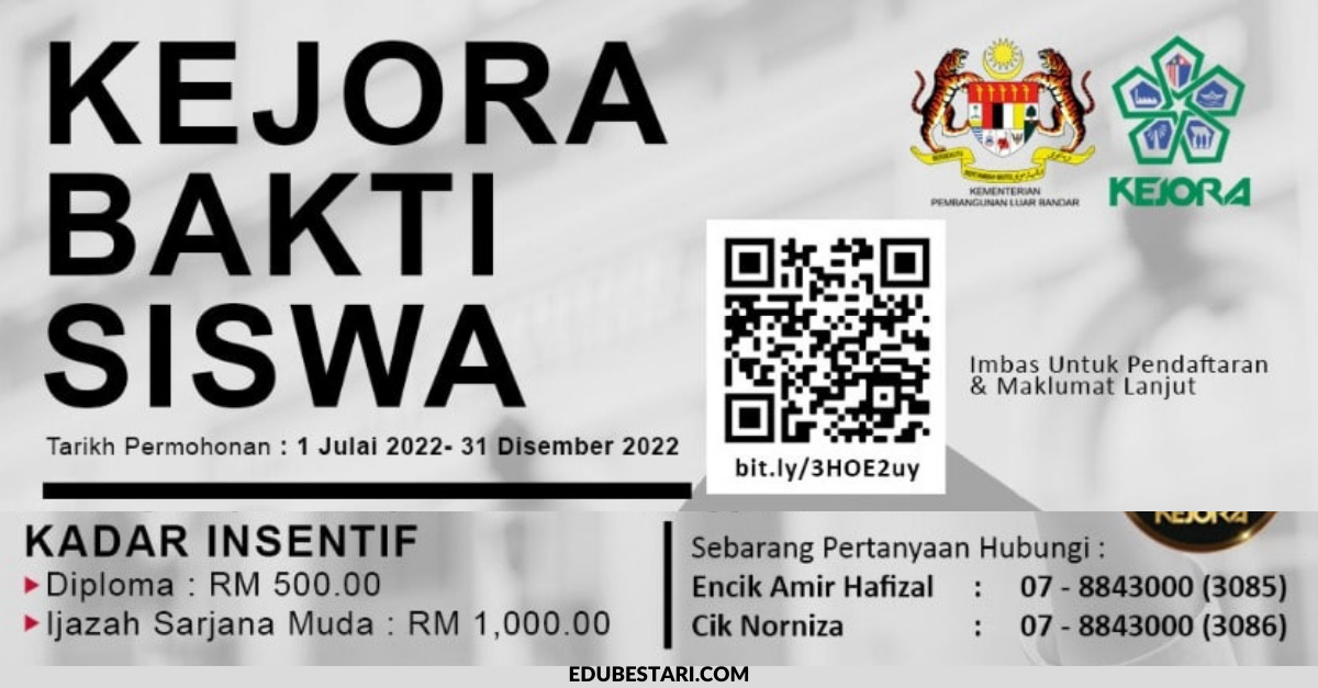 Mohon Bantuan KEJORA Bakti Siswa Sehingga RM1,000 Buat Lepasan SPM & STPM Sambung Belajar