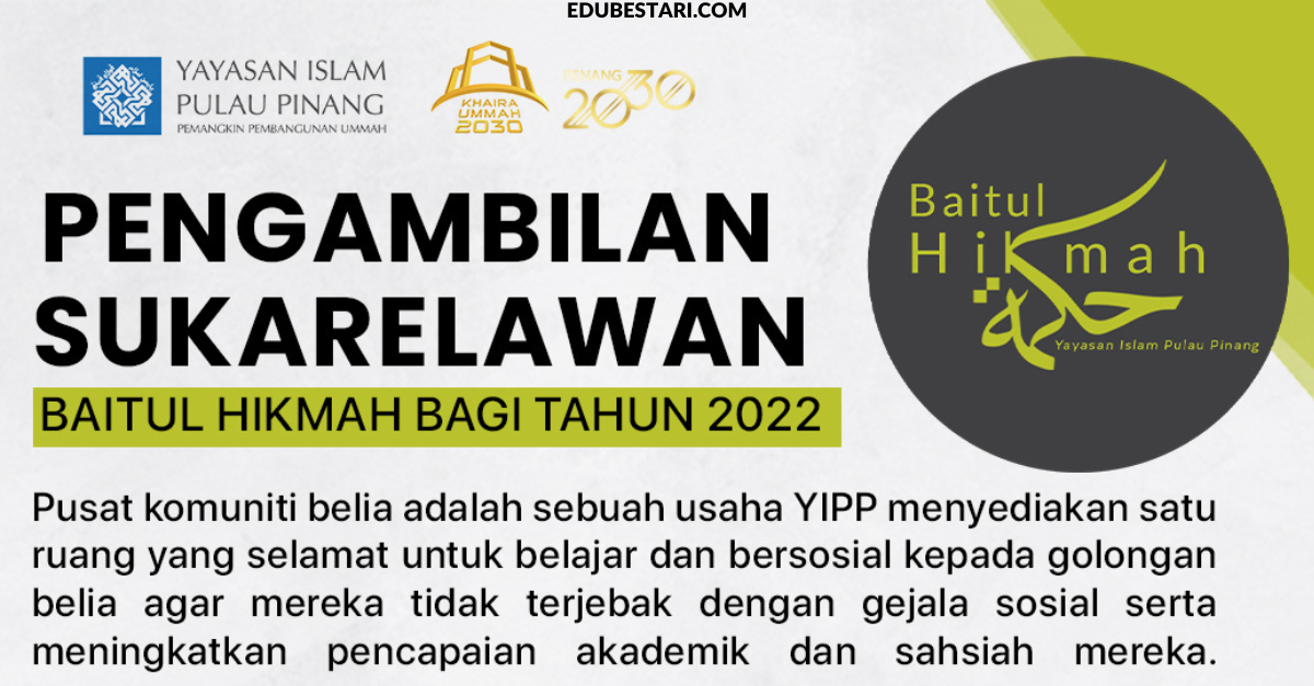 Pengambilan Sukarelawan Baitul Hikmah Terbuka Untuk Menjaga Pusat Komuniti Belia