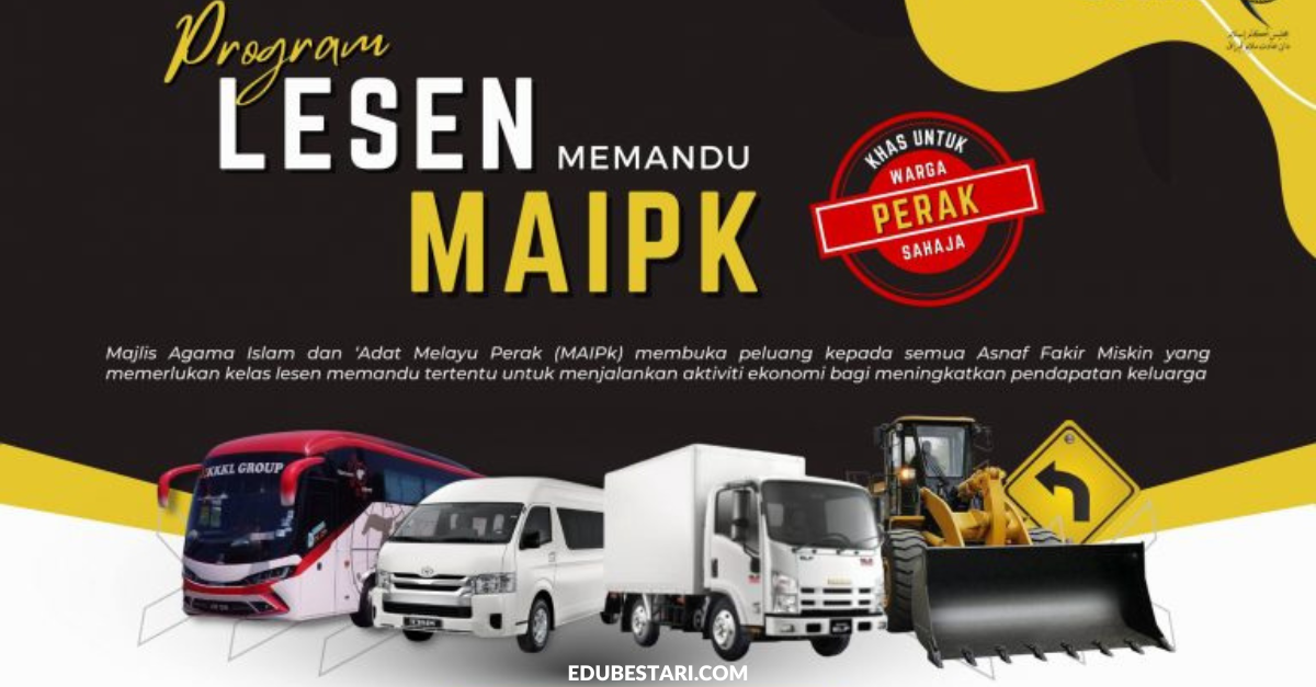 Permohonan Bantuan Lesen Memandu MAIPk Bagi Pelbagai Kelas Lesen Dibuka
