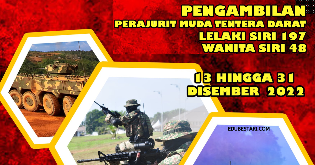 Permohonan Perajurit Muda Tentera Darat Lelaki Siri 197 Tahun 2023 Guna SPM/SVM/STPM/Diploma