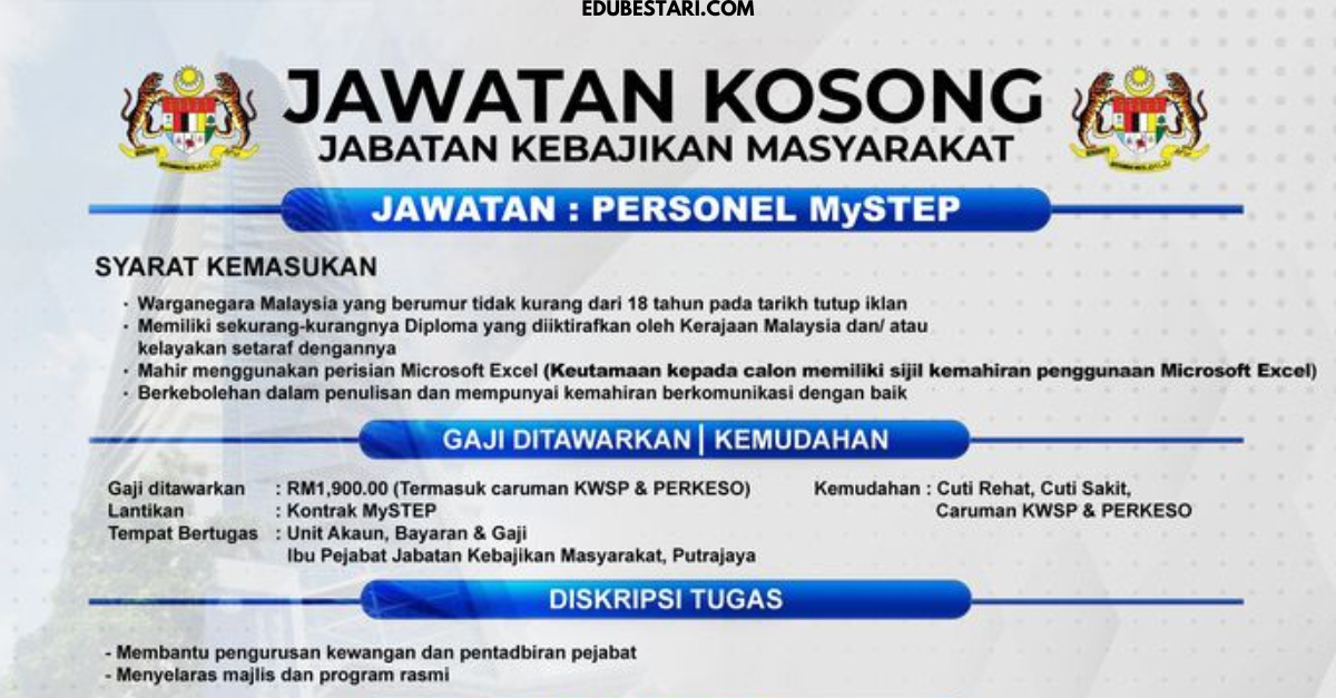 Cara Mohon Program MySTEP JKM Dengan Minima Diploma Melalui Email