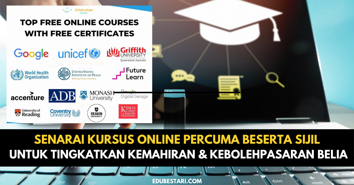 Senarai Kursus Online Percuma Beserta Sijil Untuk Tingkatkan Kemahiran & Kebolehpasaran Belia
