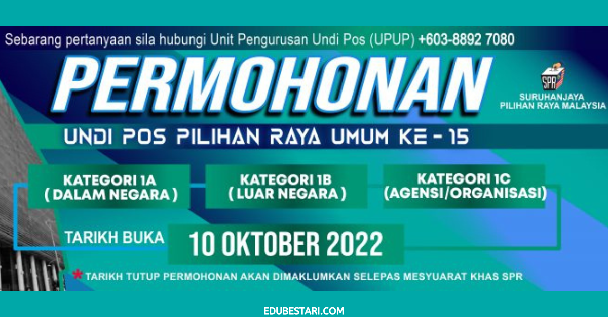 Permohonan Undi Pos PRU-15 Dalam & Luar Negara Secara Online Dibuka Serta Merta