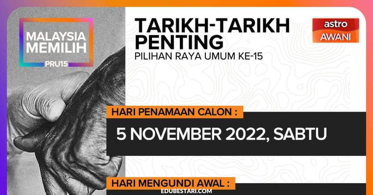 Tarikh Rasmi Mengundi: Pilihanraya Umum Ke-15 (PRU15) Diadakan 19 November 2022