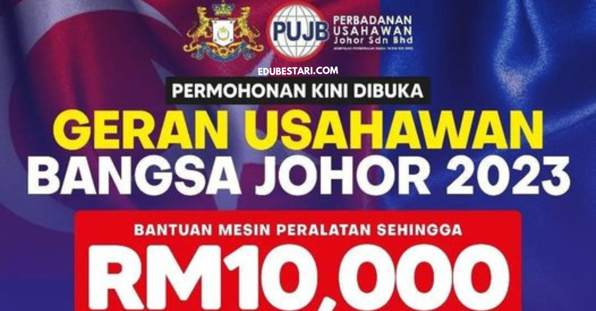 Permohonan Geran Usahawan Bangsa Johor Dibuka, Terima Bantuan Mesin Peralatan Sehingga RM10,000