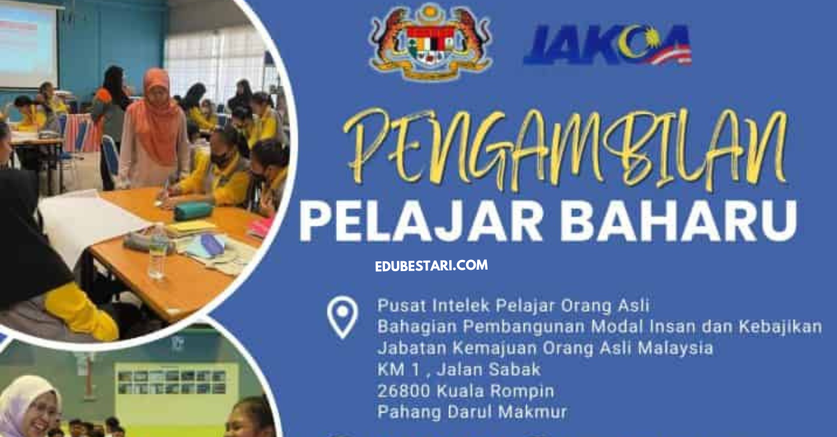Tawaran Kemasukan Ke Pusat Intelek Pelajar Orang Asli (PIPOA) Lepasan Sekolah Rendah Dibuka