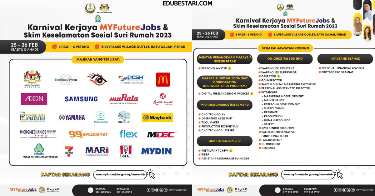 Tawaran Pelbagai Pekerjaan Di Karnival Kerjaya & Skim Keselamatan Sosial Suri Rumah PERKESO 2023